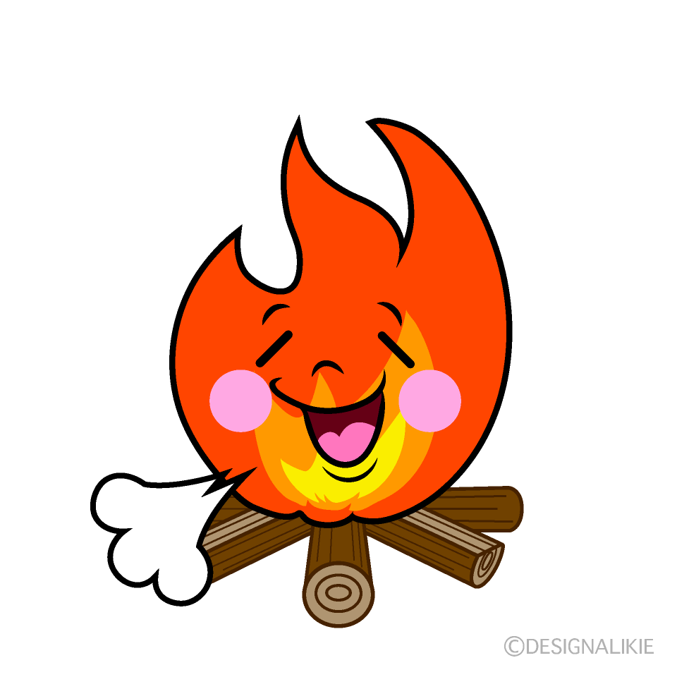 かわいいほっとする焚き火イラスト