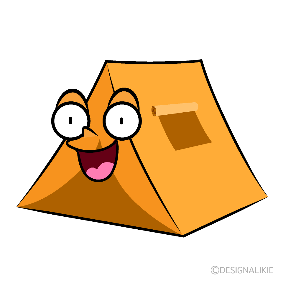 かわいい驚くテントイラスト