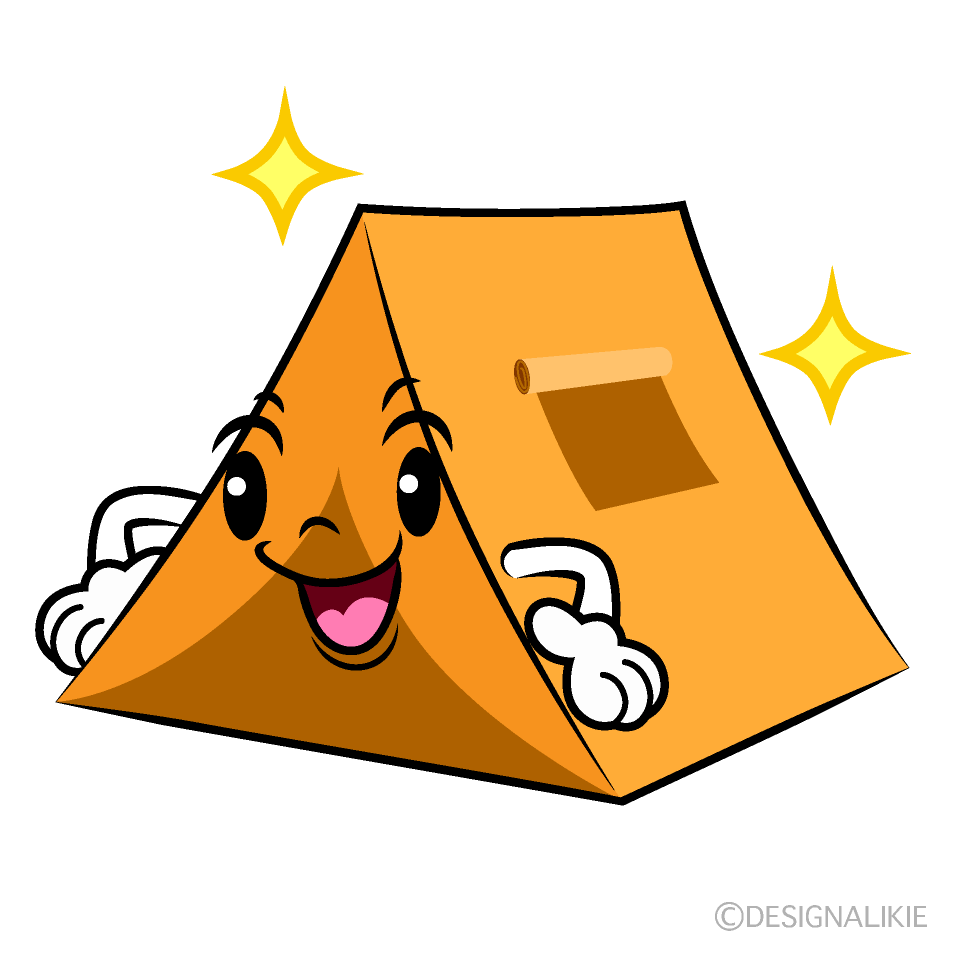 かわいいポーズするテントイラスト