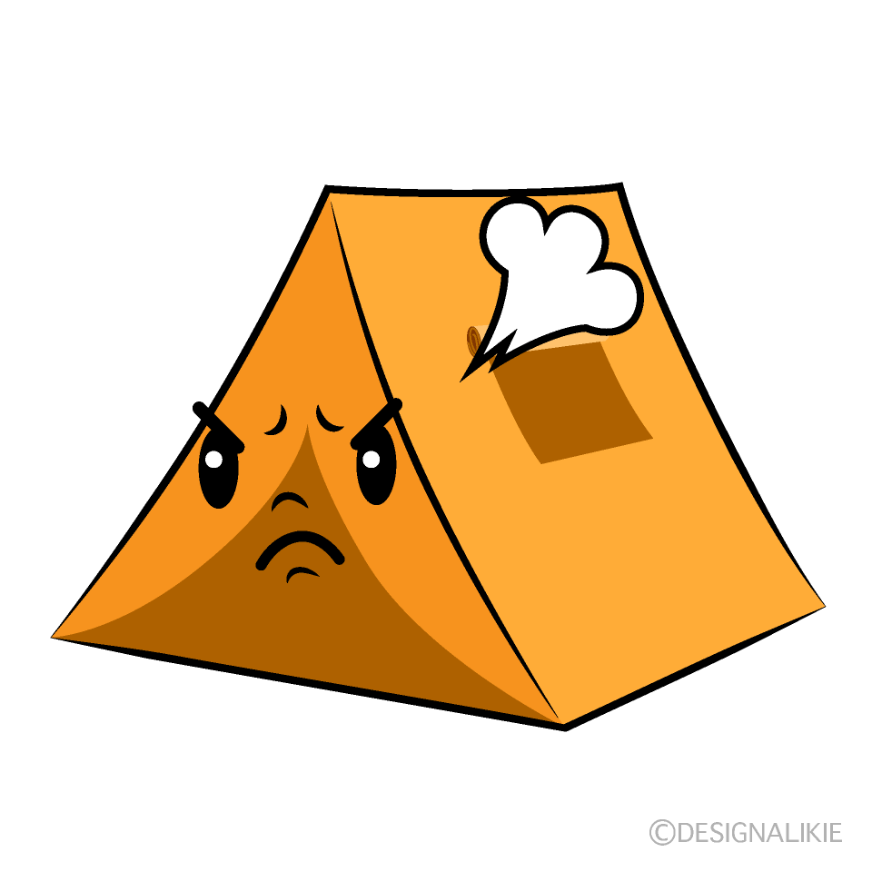 かわいい怒るテントイラスト