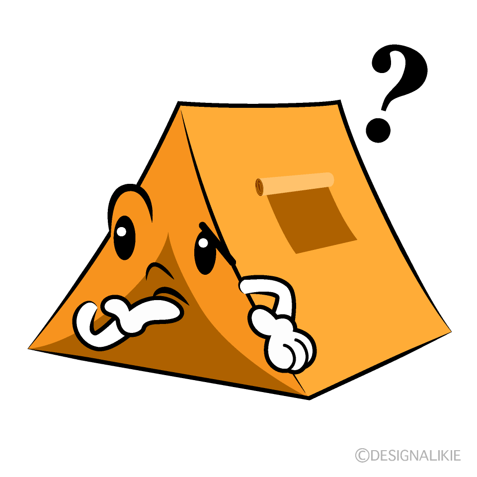 かわいい考えるテントイラスト
