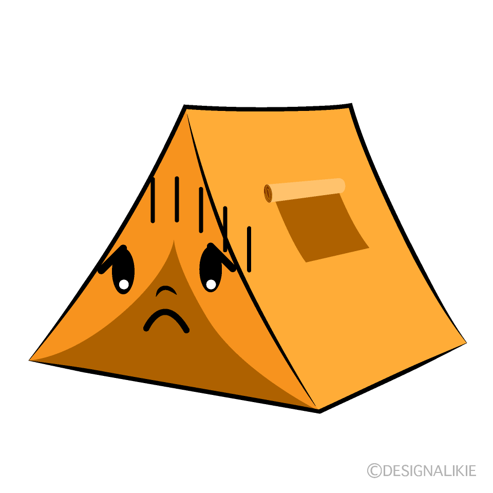 かわいいお辞儀するテントイラスト