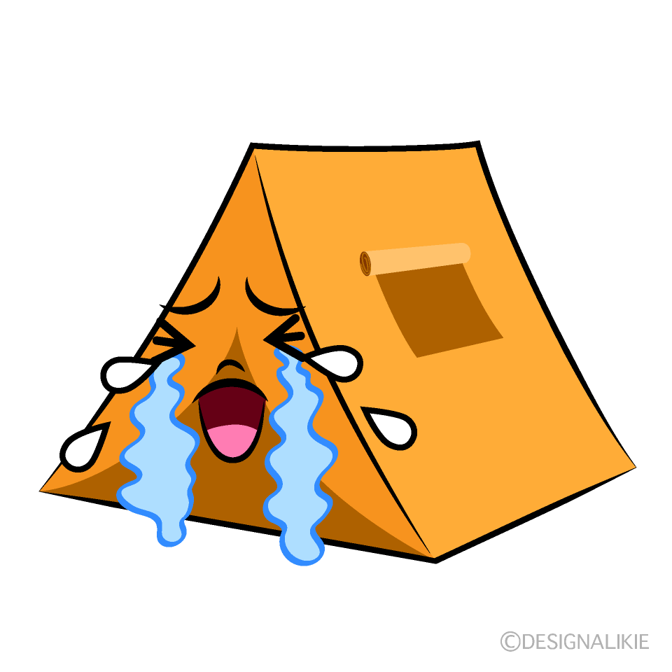 かわいい泣くテントイラスト