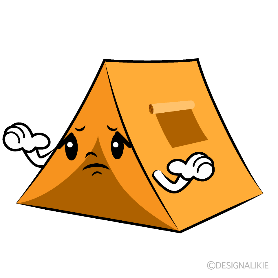 かわいい困るテントイラスト