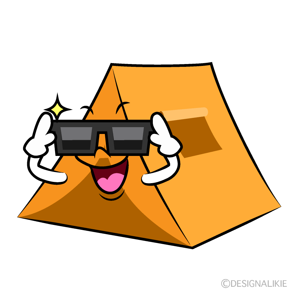 かわいいサングラスのテントイラスト