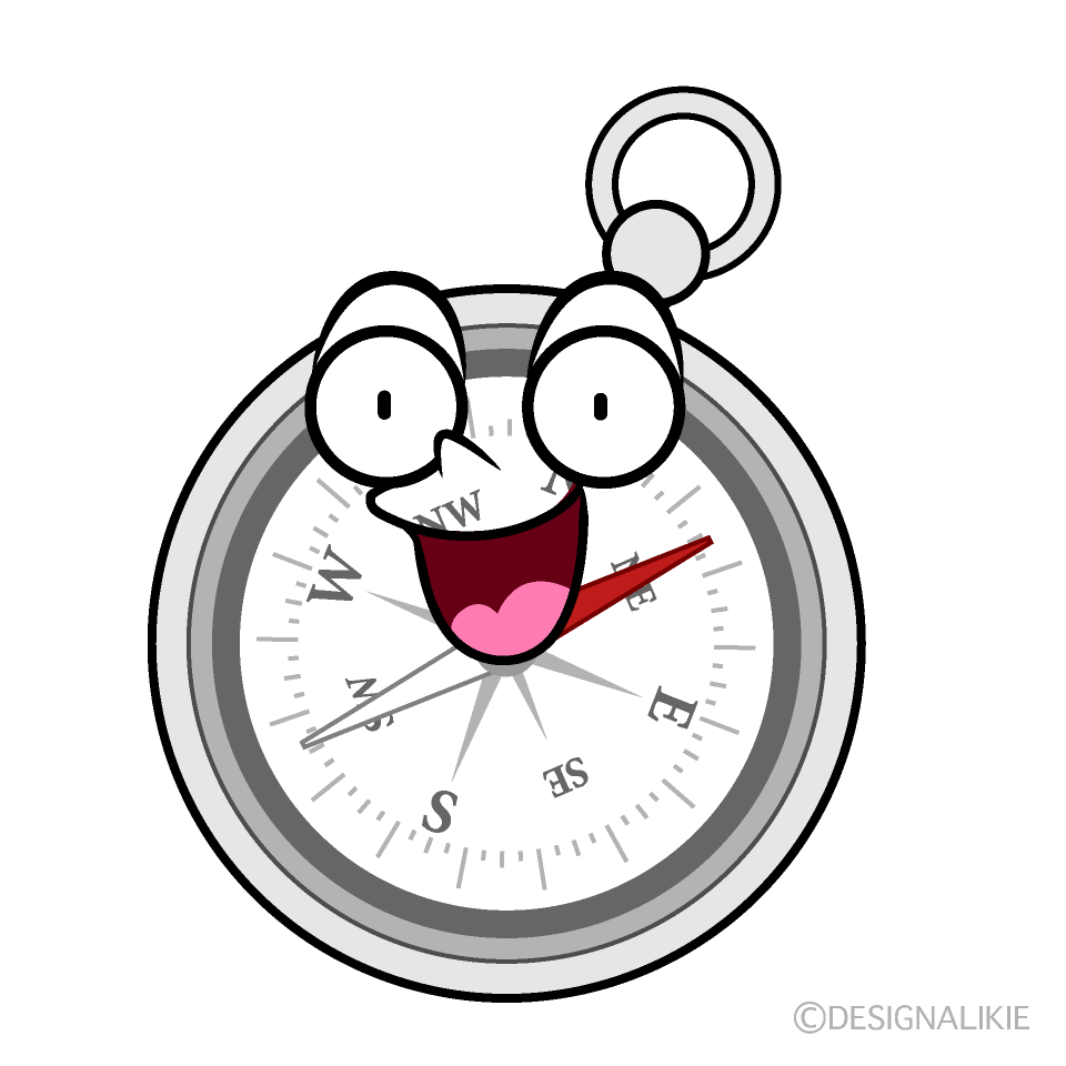 Cute Surprised Compass Clipart