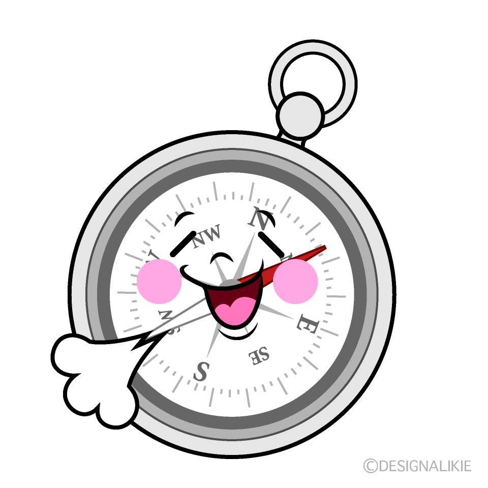 かわいいほっとする方位磁針イラスト