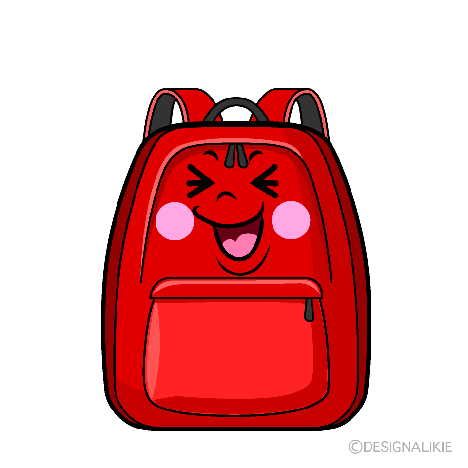 かわいい笑うリュックサックイラスト