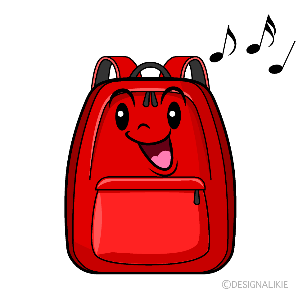 かわいい歌うリュックサックイラスト