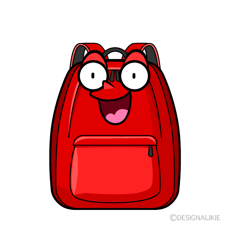 かわいい驚くリュックサックイラスト