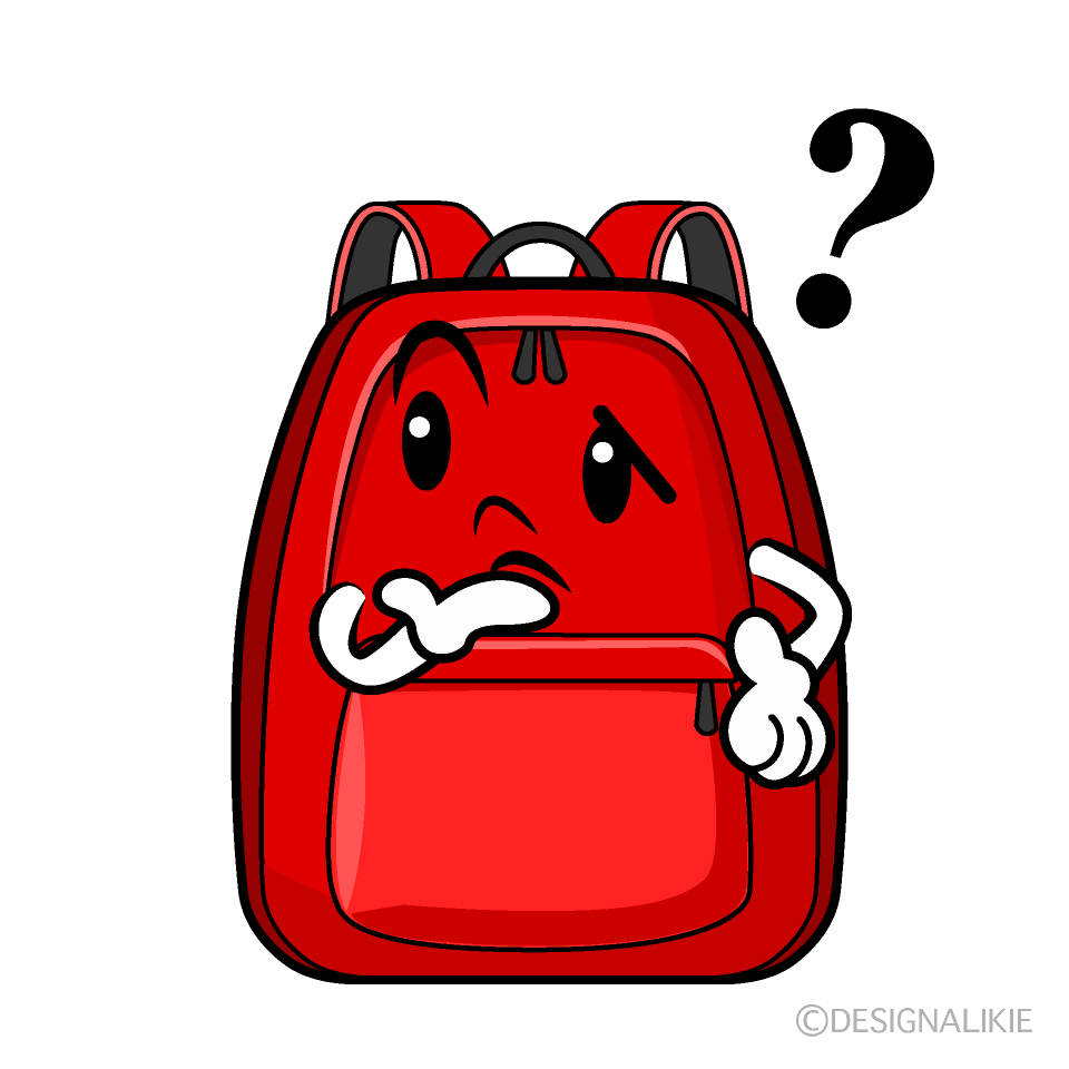 かわいい考えるリュックサックイラスト