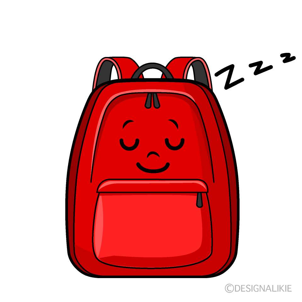 かわいい寝るリュックサックイラスト