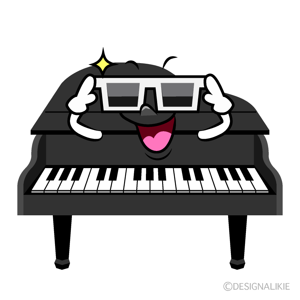 かわいいサングラスのピアノイラスト