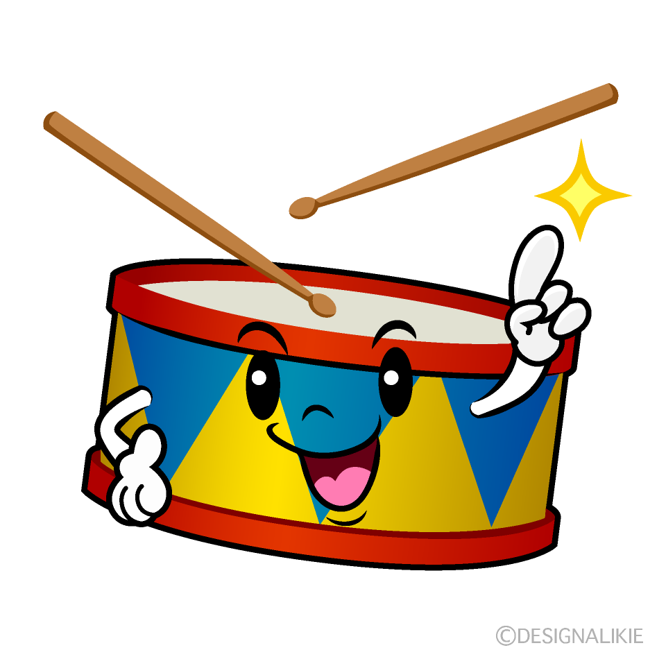 かわいい指差しする太鼓イラスト