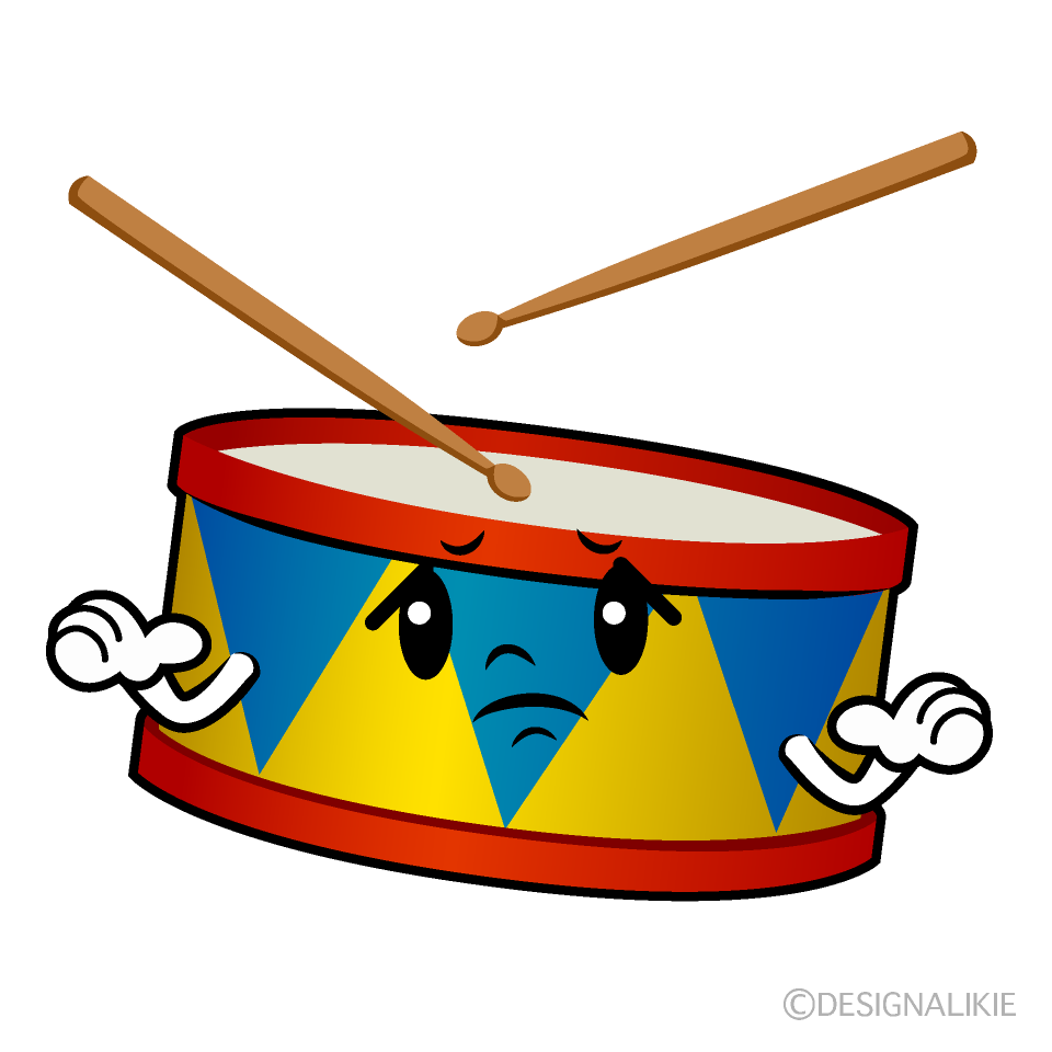かわいい困る太鼓イラスト