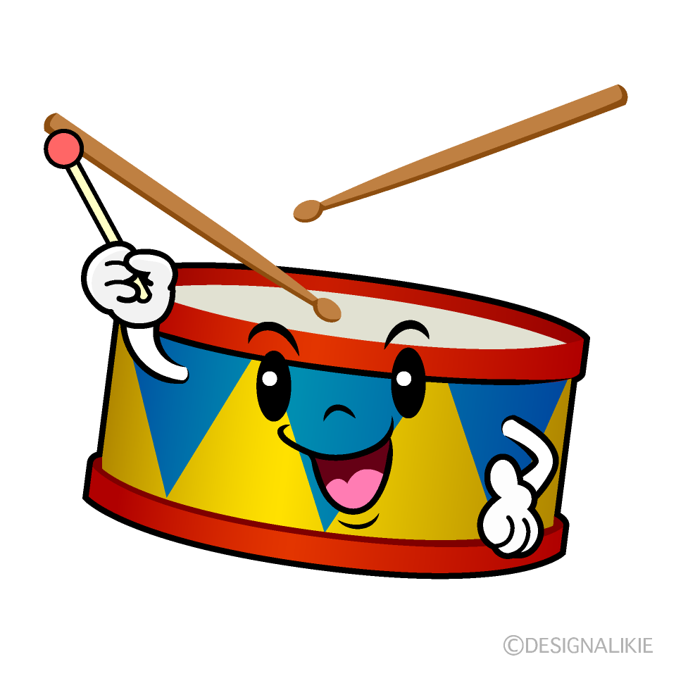 かわいい説明する太鼓イラスト