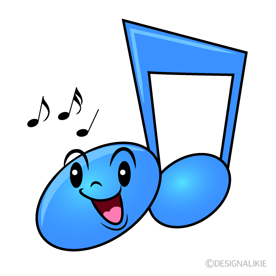 かわいい歌う連符イラスト
