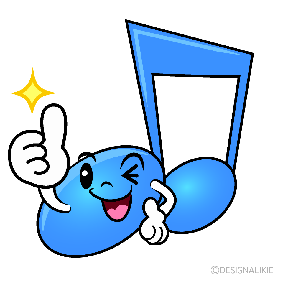 かわいいいいねする連符イラスト