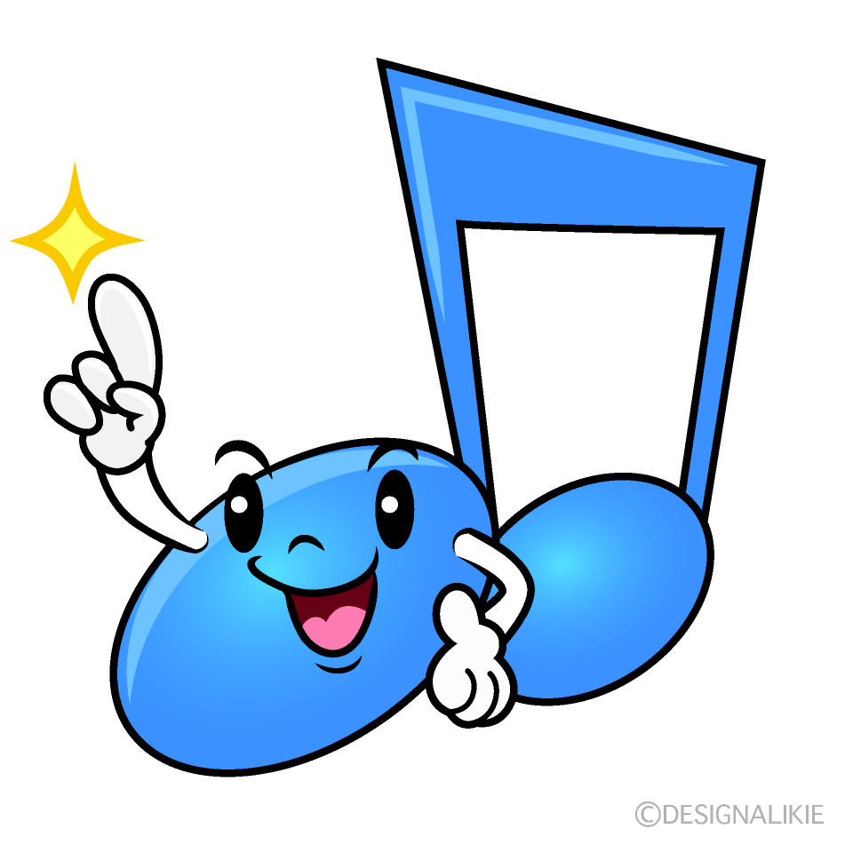 かわいい指差しする連符イラスト