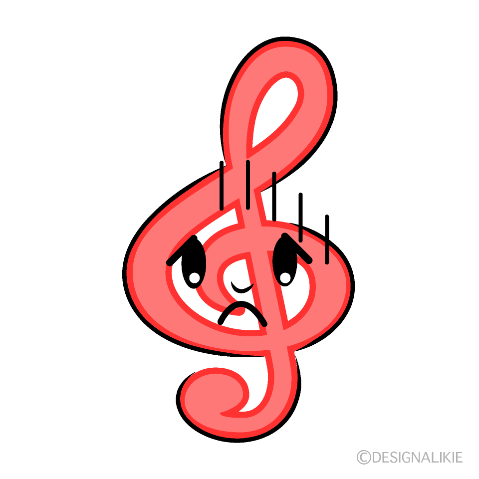 かわいいお辞儀するト音記号イラスト