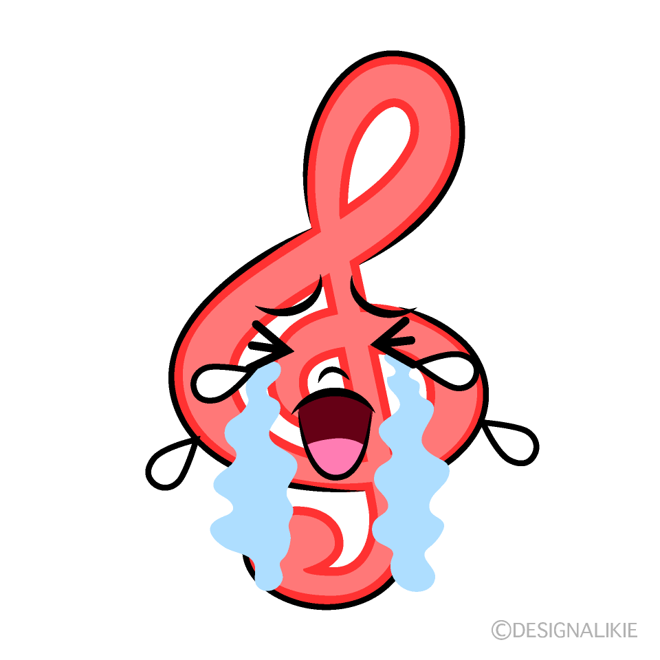 かわいい泣くト音記号イラスト