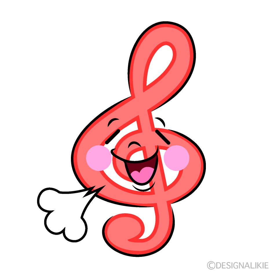 かわいいほっとするト音記号イラスト