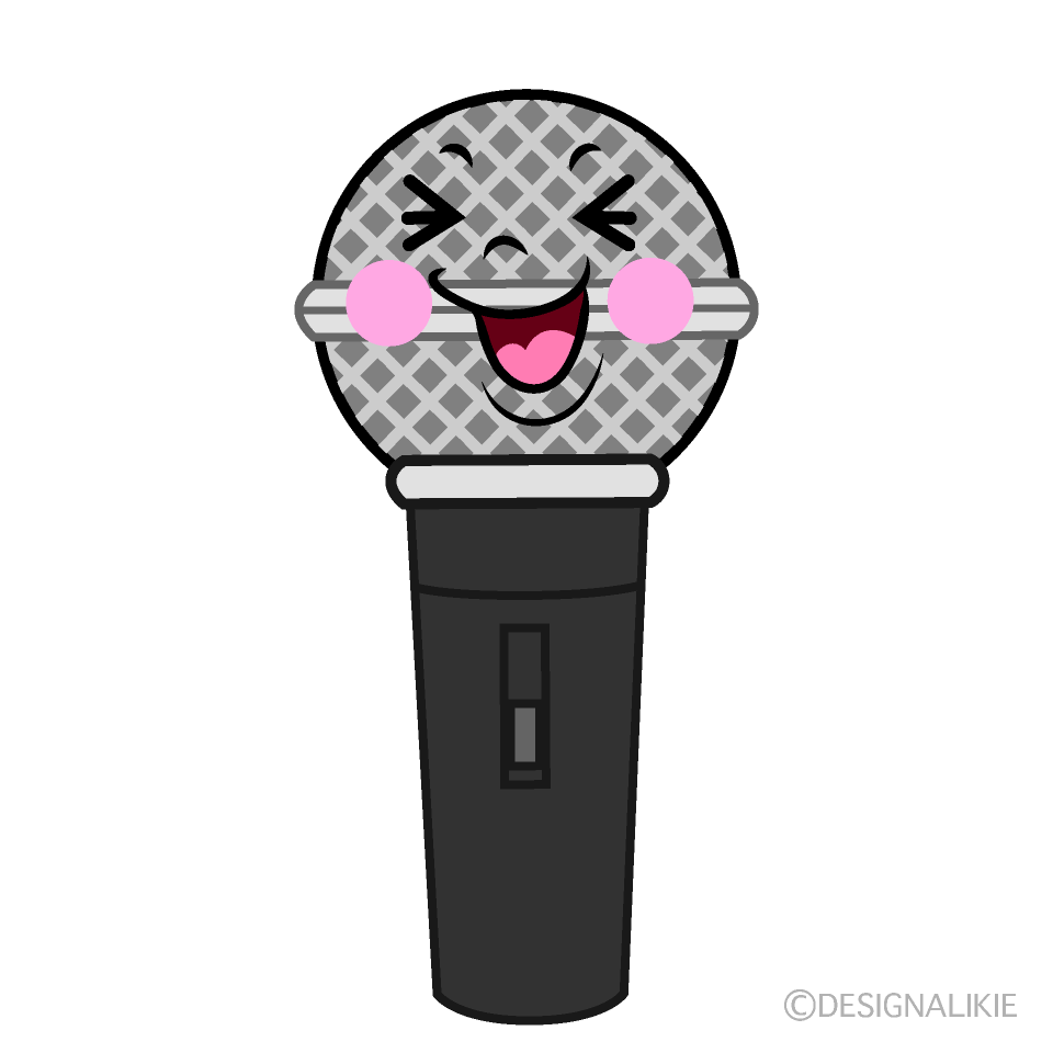 かわいい笑うマイクイラスト