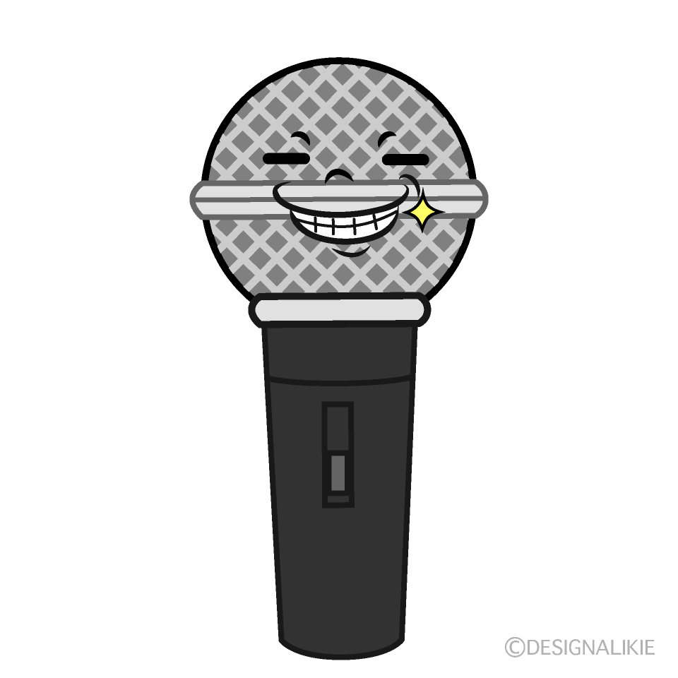 かわいいニヤリとするマイクイラスト