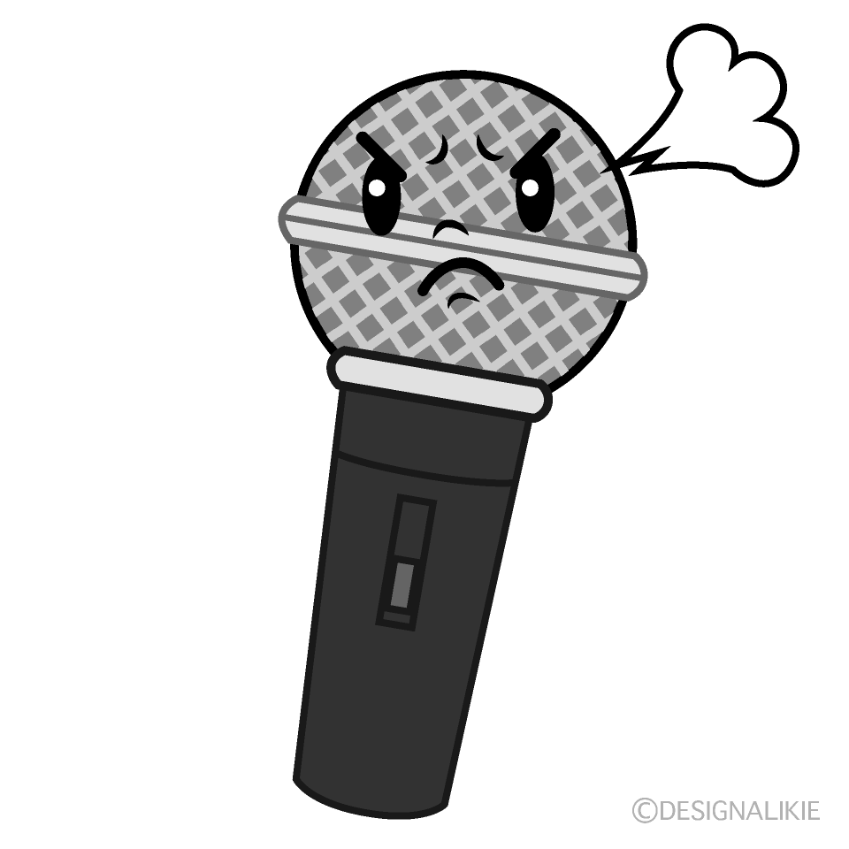 かわいい怒るマイクイラスト