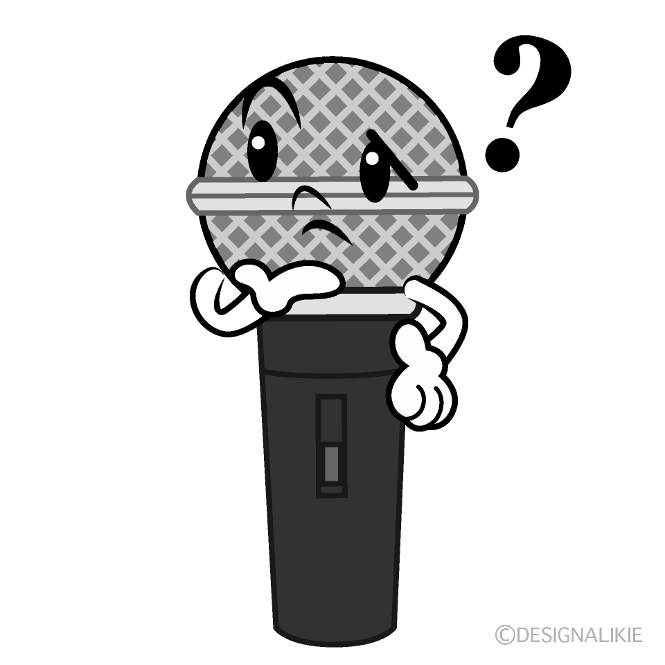 かわいい考えるマイクイラスト