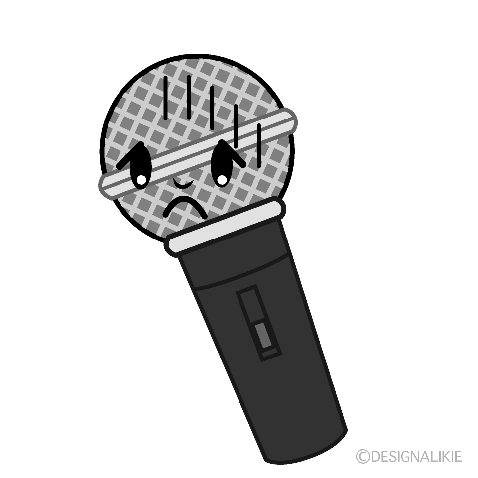 かわいいお辞儀するマイクイラスト