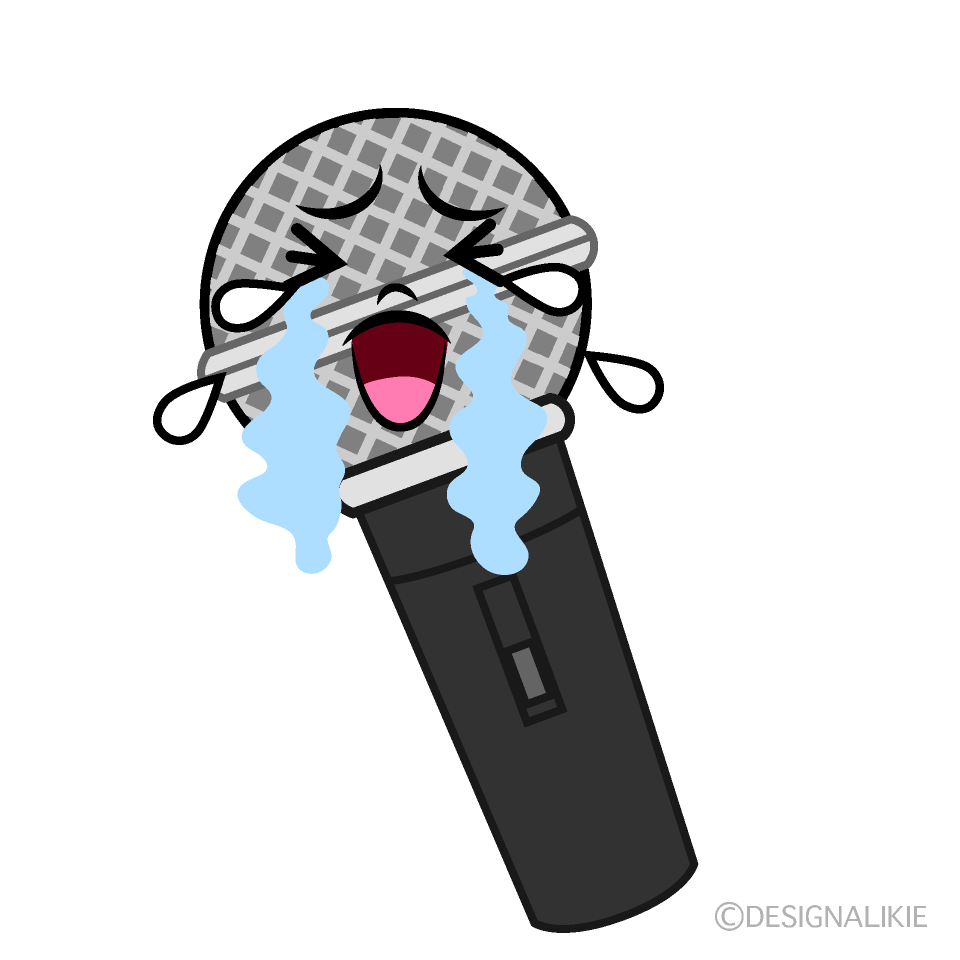 かわいい泣くマイクイラスト