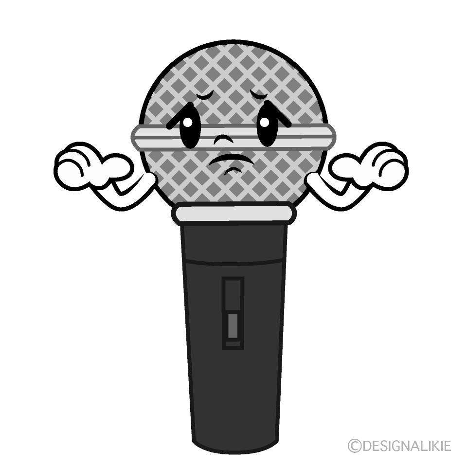 かわいい困るマイクイラスト