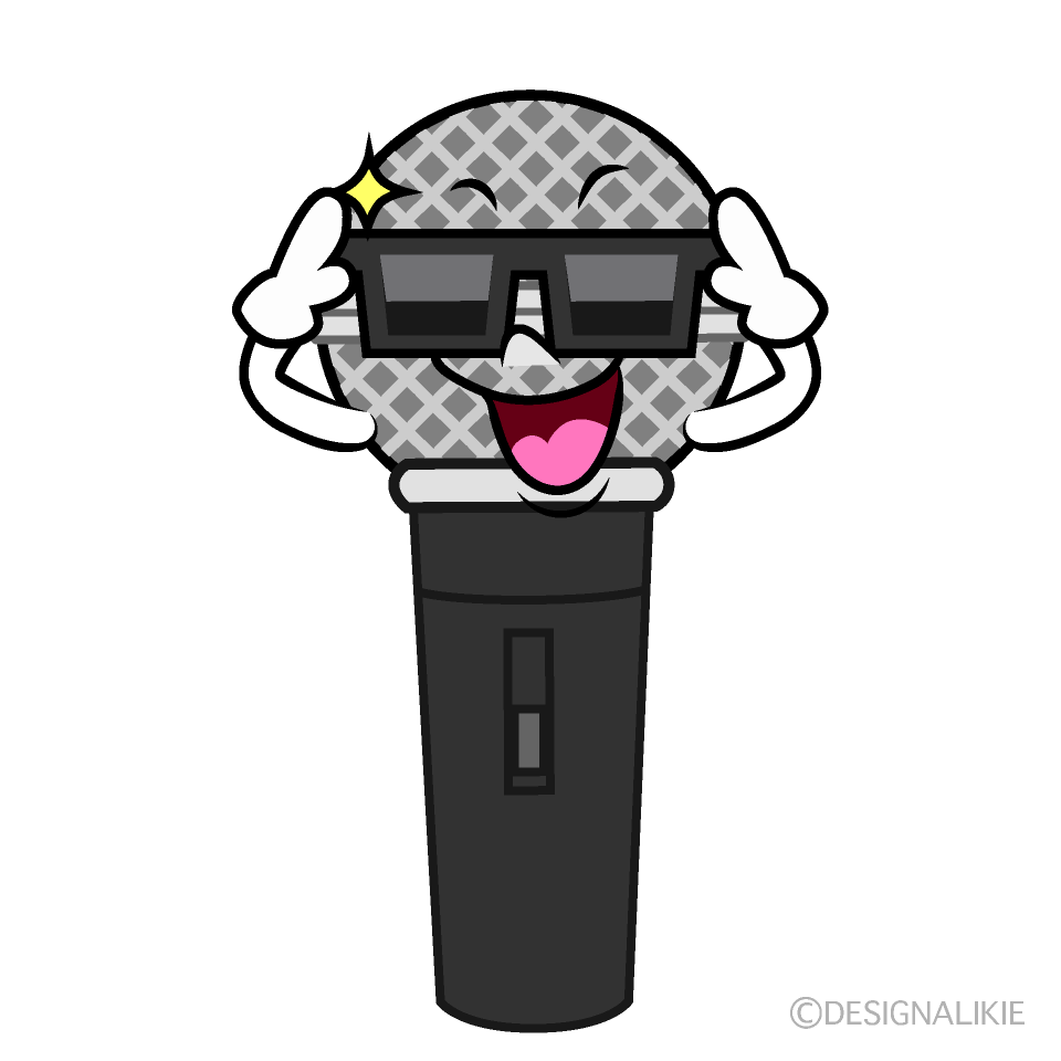 かわいいサングラスのマイクイラスト