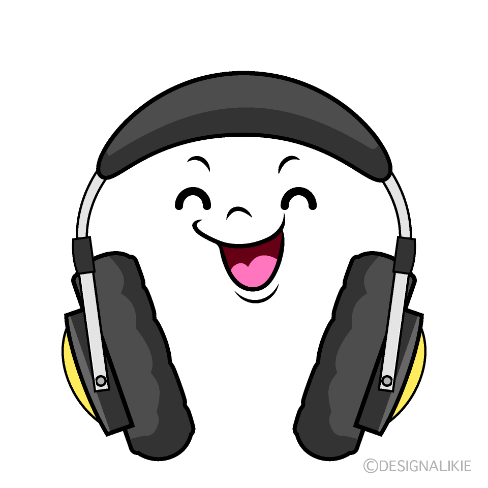 Cute Smiling Headphones Clipart