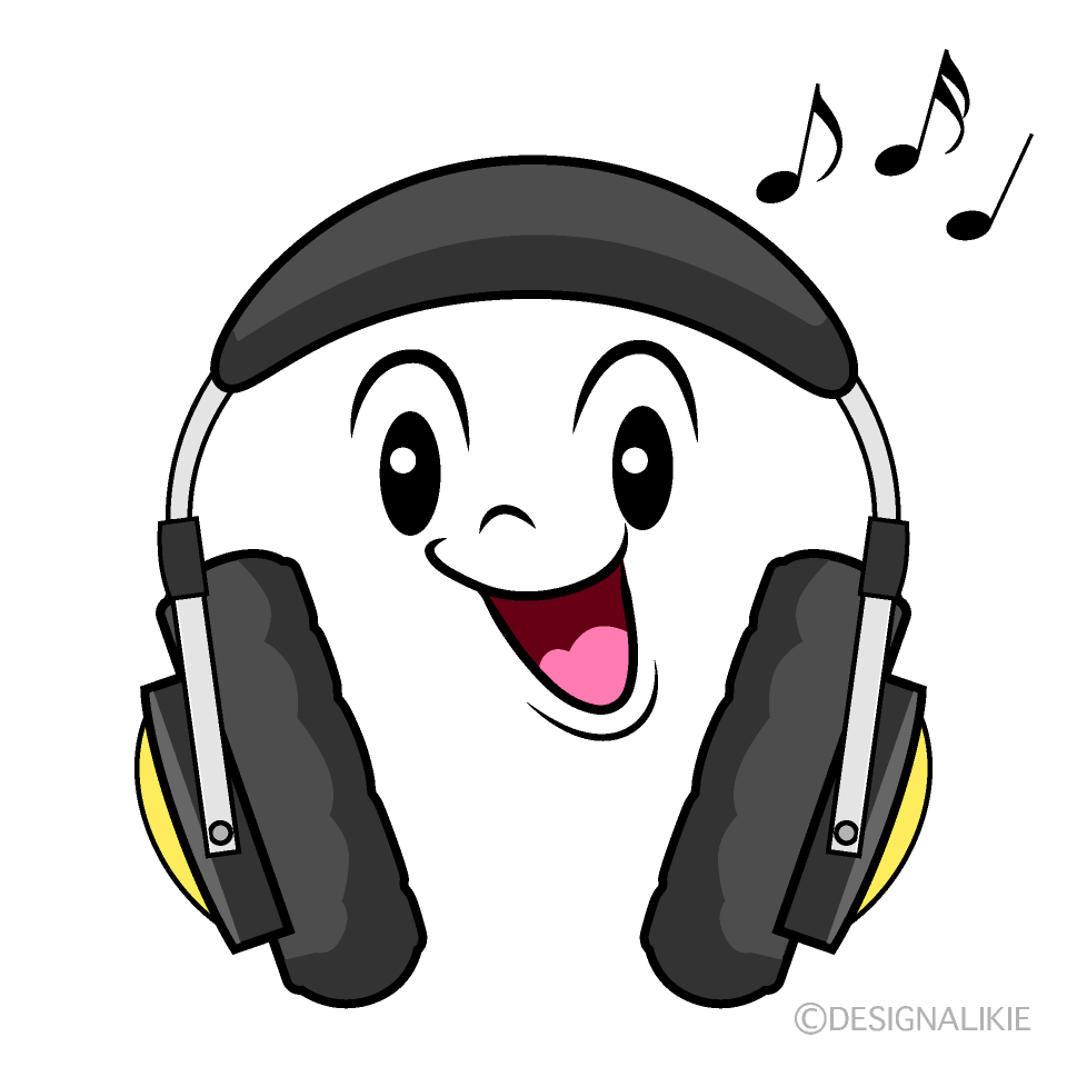 かわいい歌うヘッドホンイラスト
