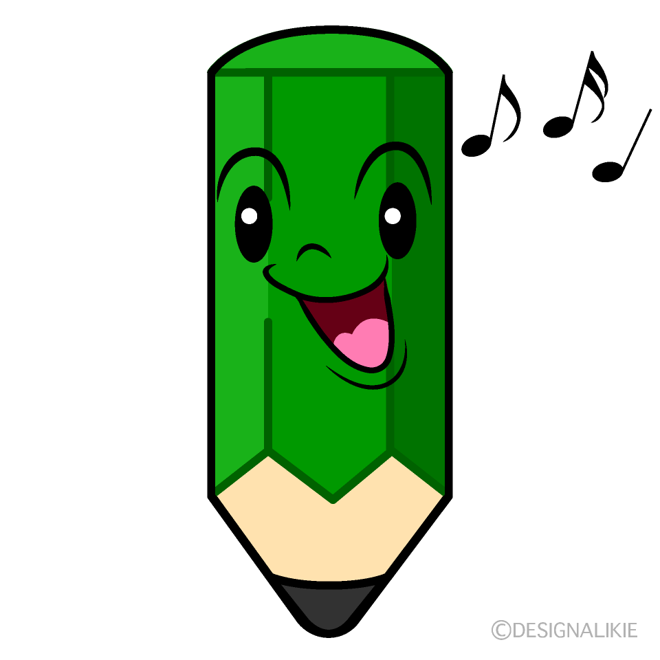 Cute Singing Pencil Clipart