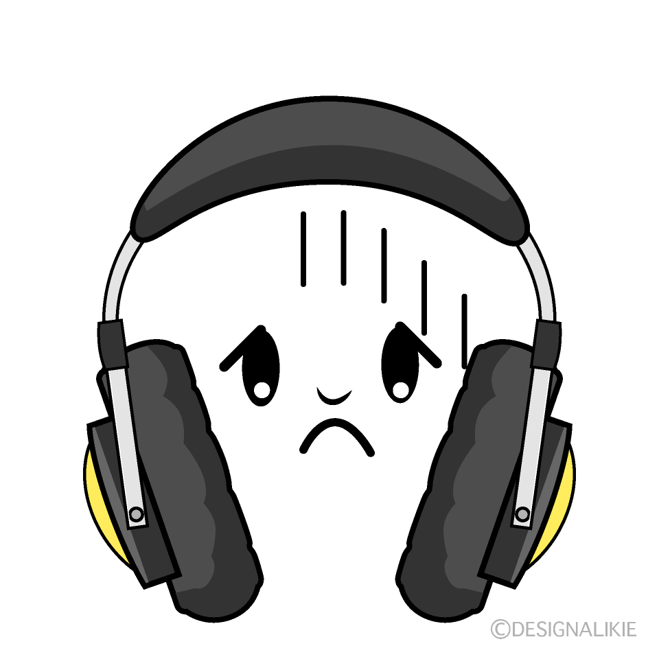 かわいいお辞儀するヘッドホンイラスト
