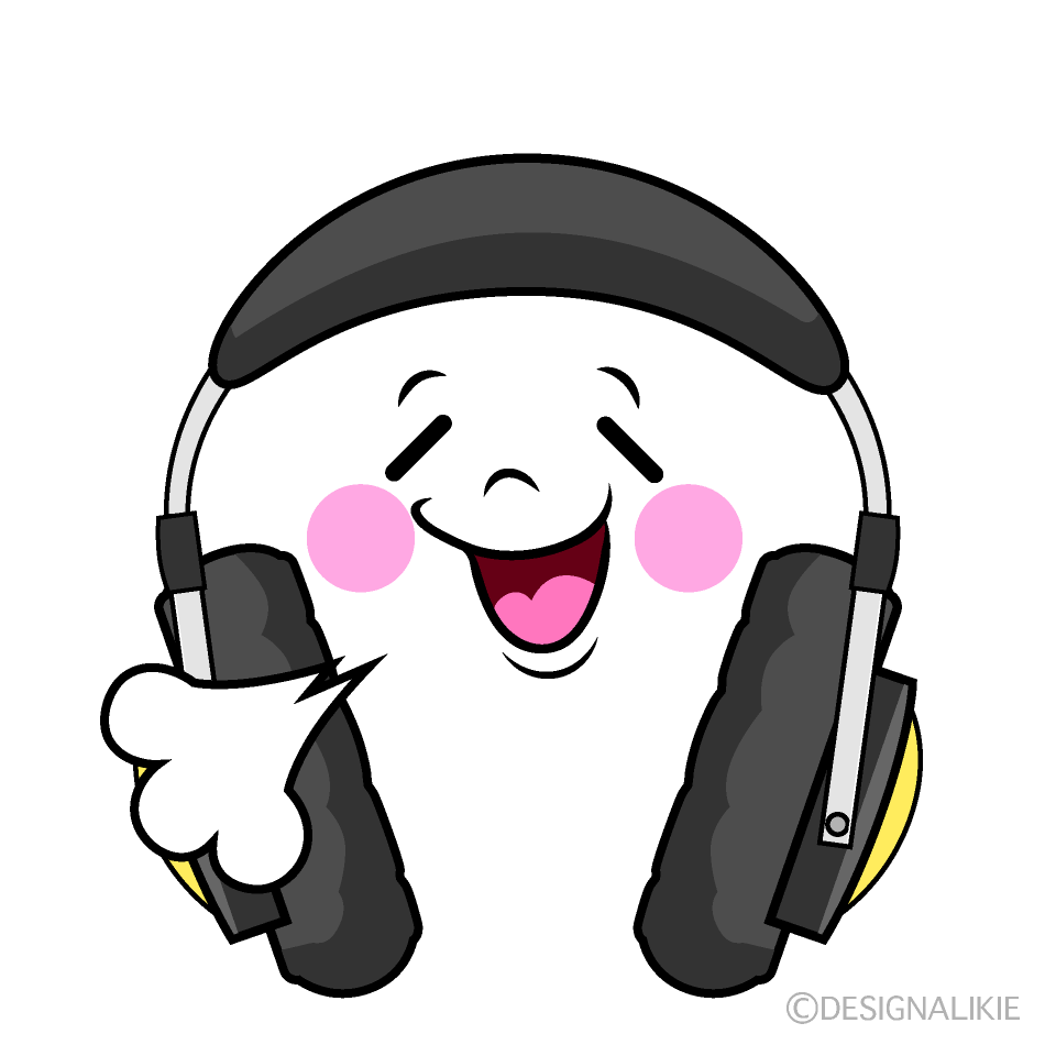 かわいいほっとするヘッドホンイラスト