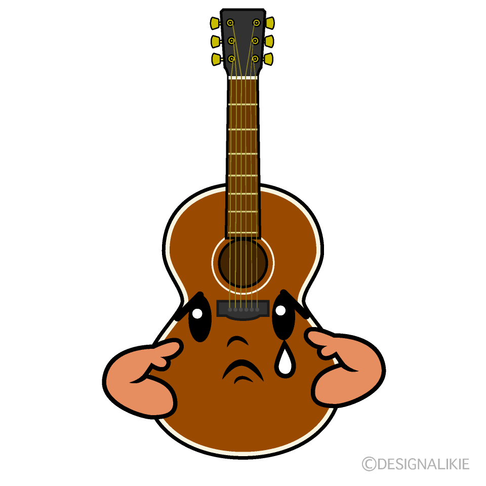 Cute Sad Guitar Clipart