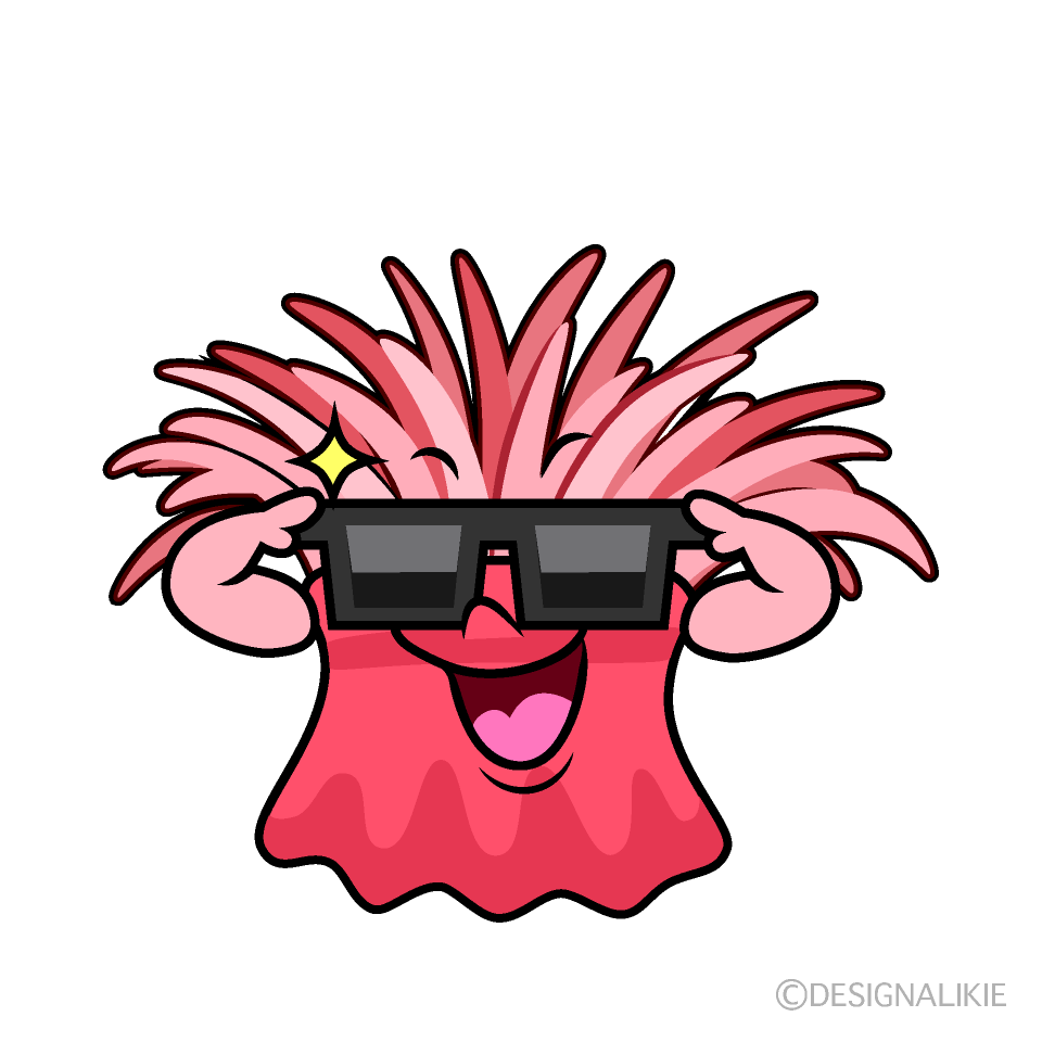 Cute Sunglasses Sea Anemone Clipart