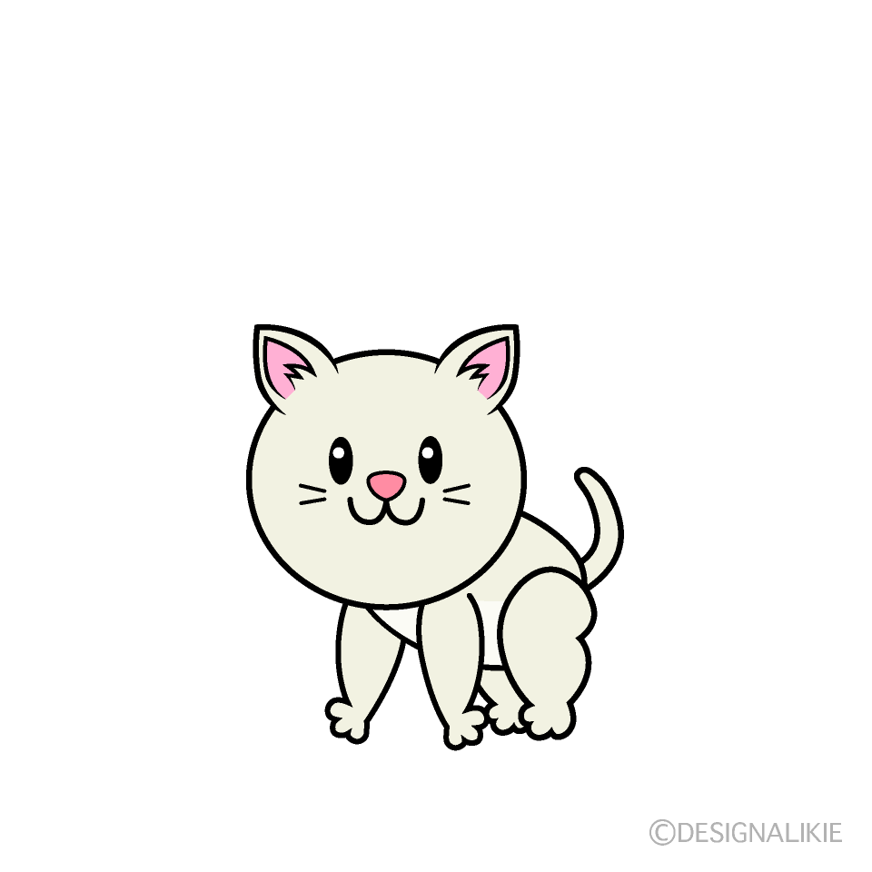 かわいい白猫イラスト