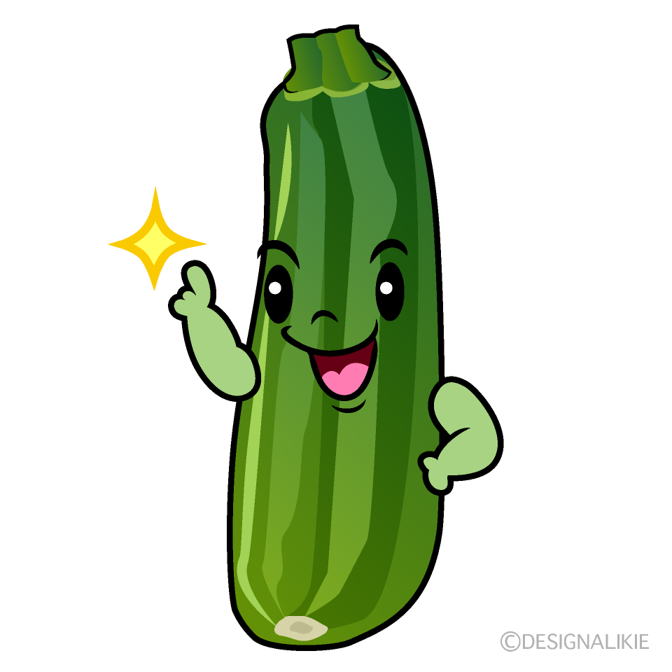 Cute Pointing Zucchini Clipart