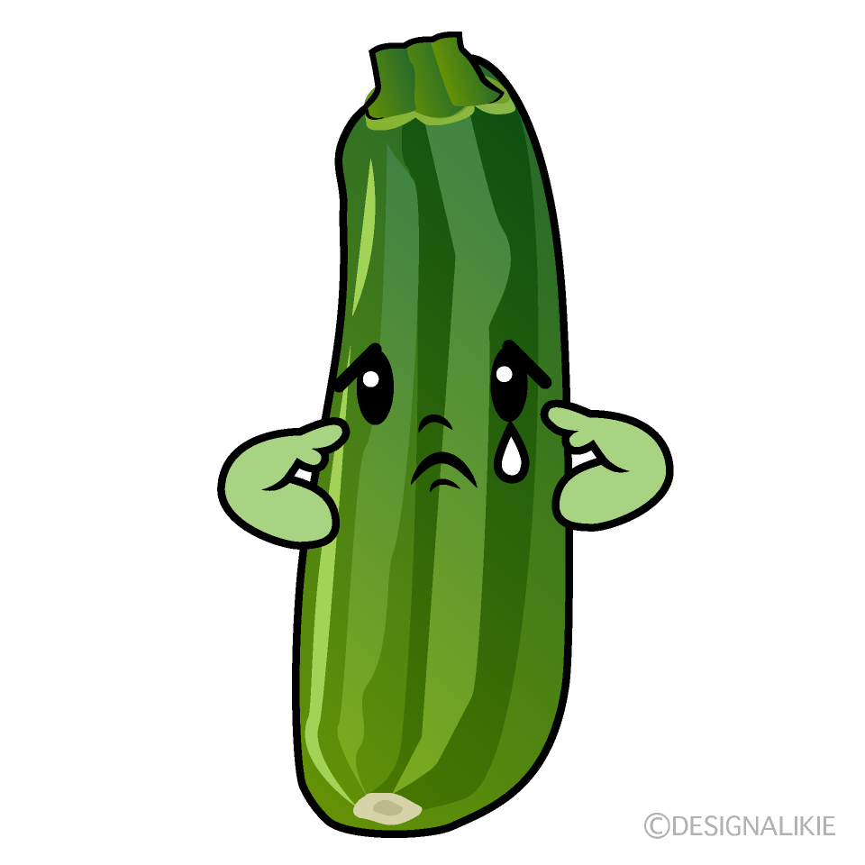 Cute Sad Zucchini Clipart
