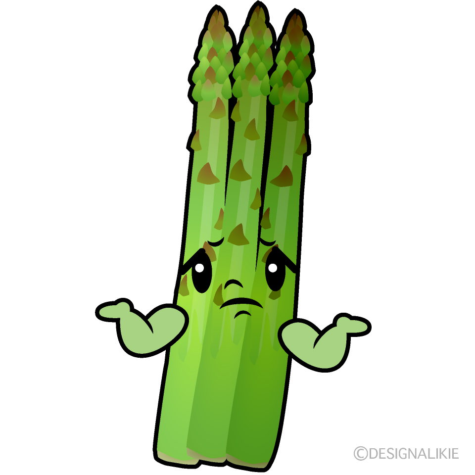 Cute Troubled Asparagus Clipart