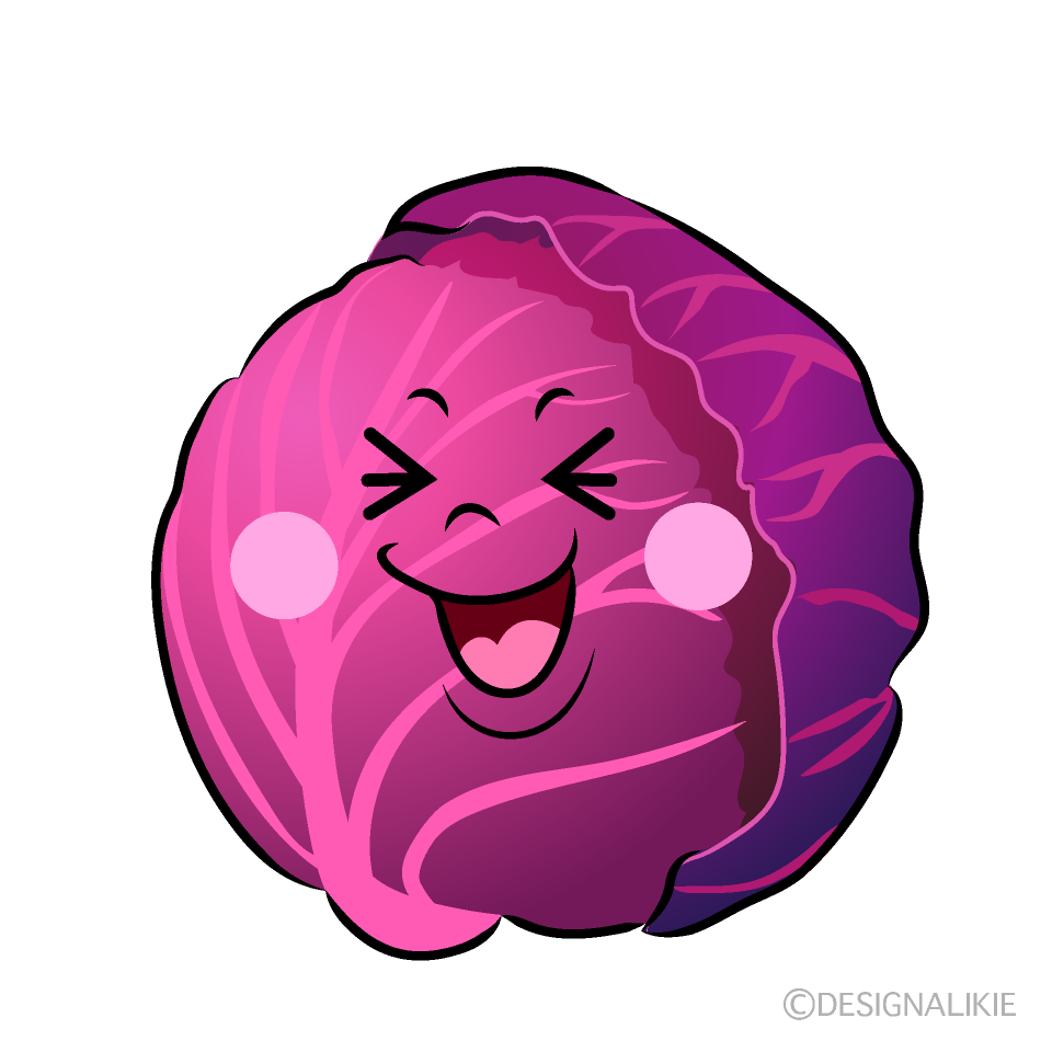 Cute Laughing Purple Cabbage Clipart