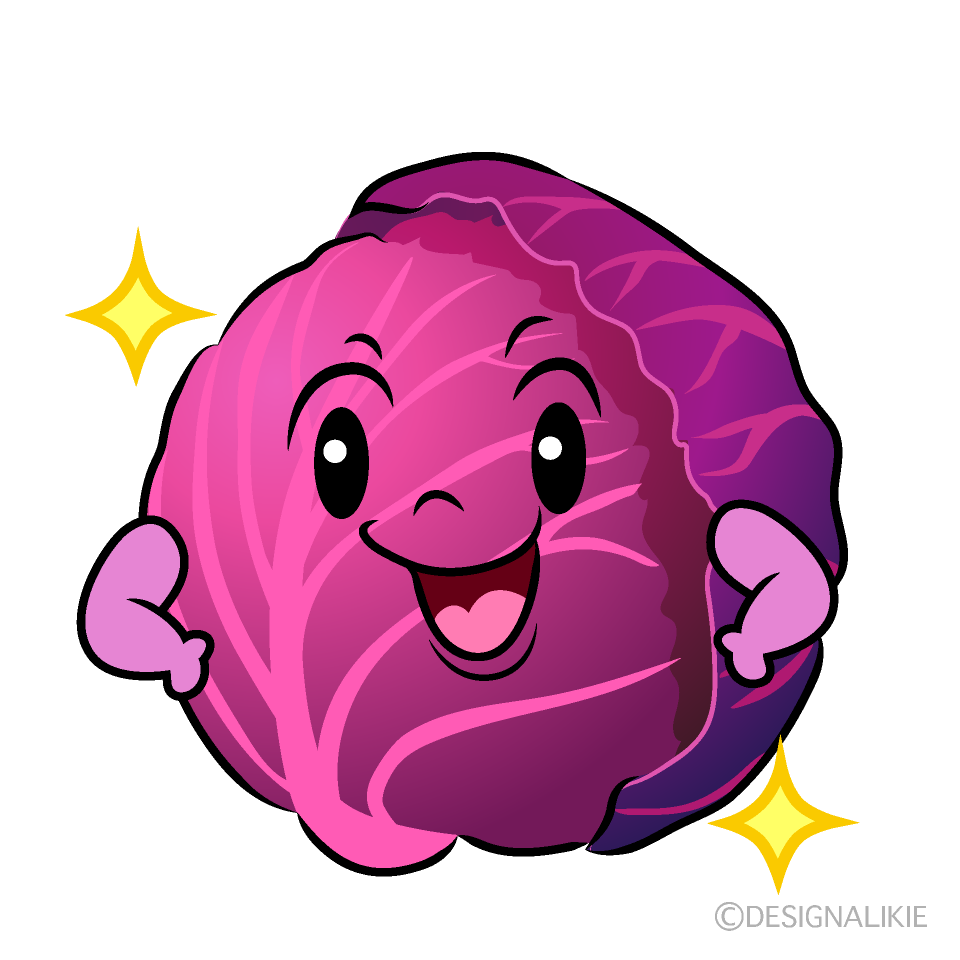 Cute Posing Purple Cabbage Clipart