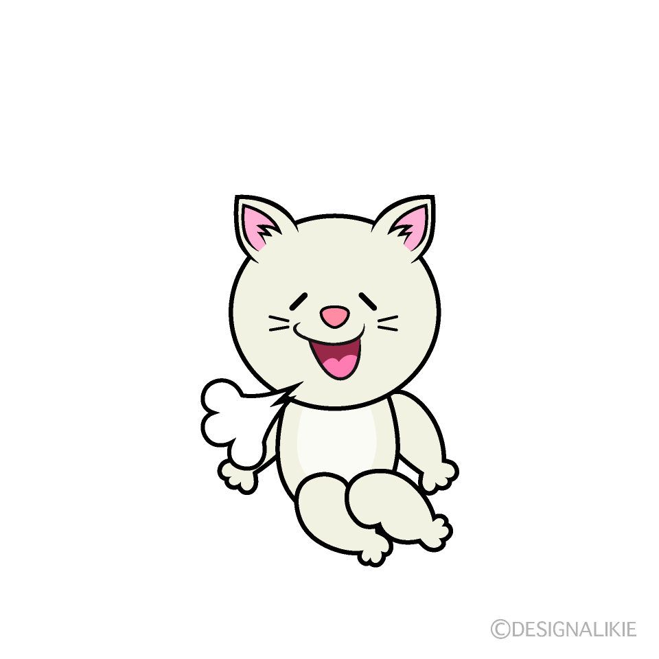 かわいいリラックスした白猫イラスト