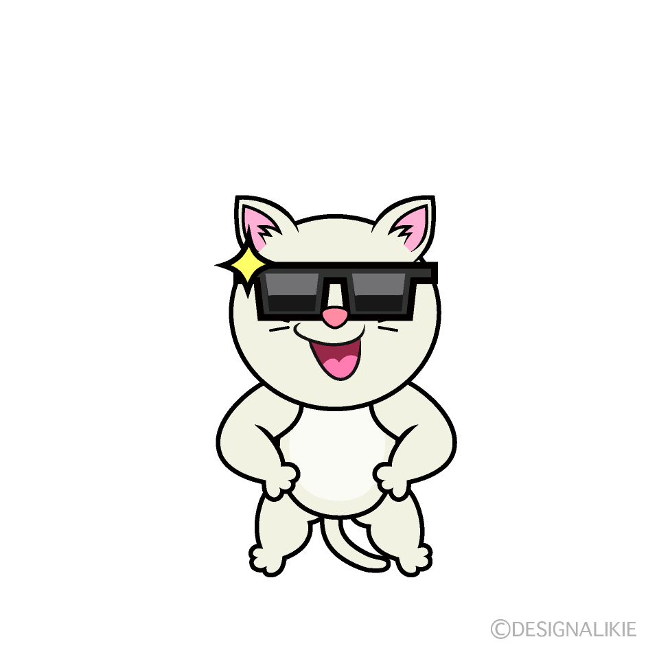 かわいいかっこいい白猫イラスト