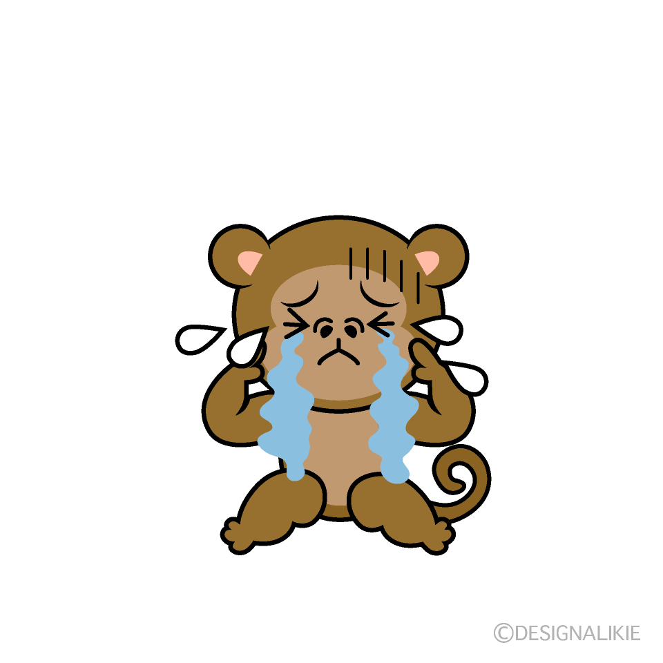 かわいい泣くサルイラスト